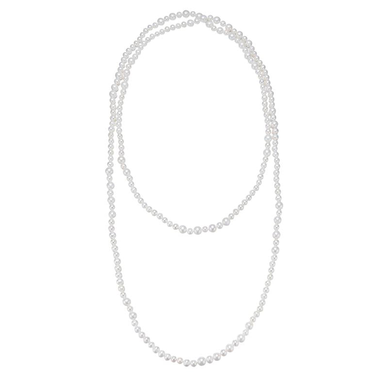 Sweater Multi-loop Pearl Necklace 63 inches: 6-9mm Freshwater No Accessories (TSZL010)