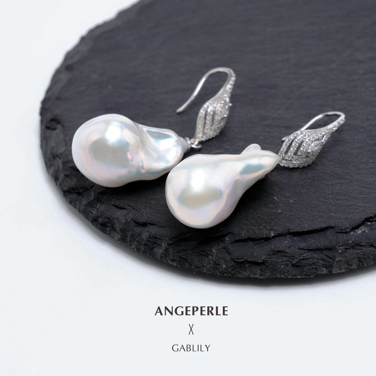 Gablily Baroque Elegant Ear Hooks: 12-15mm Freshwater  s925 Silver (TSJCY814)