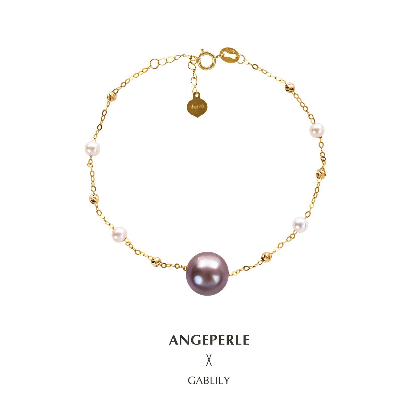 Combination Of Gablily Baby Pearl And Edison Purple Pearl Bracelet: 3-4/10-11mm Freshwater 18K Gold (TSJCY237)