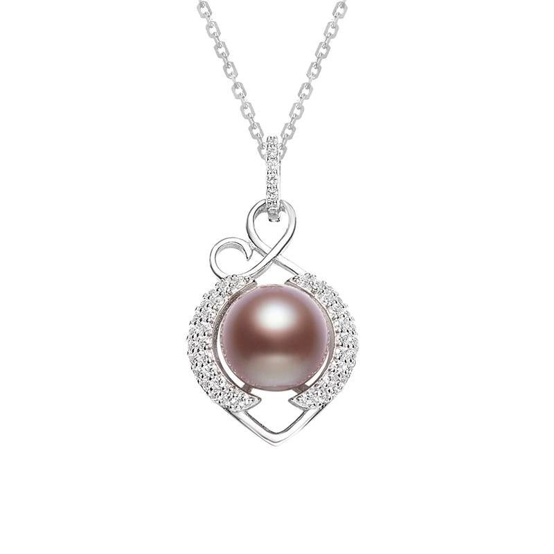 Designer Edison Purple Pearl Pendant ：8-8.5mm Freshwater S925 Silver (TSJY027)