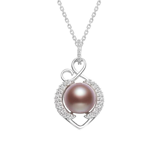 Designer Edison Purple Pearl Pendant ：8-8.5mm Freshwater S925 Silver (TSJY027)