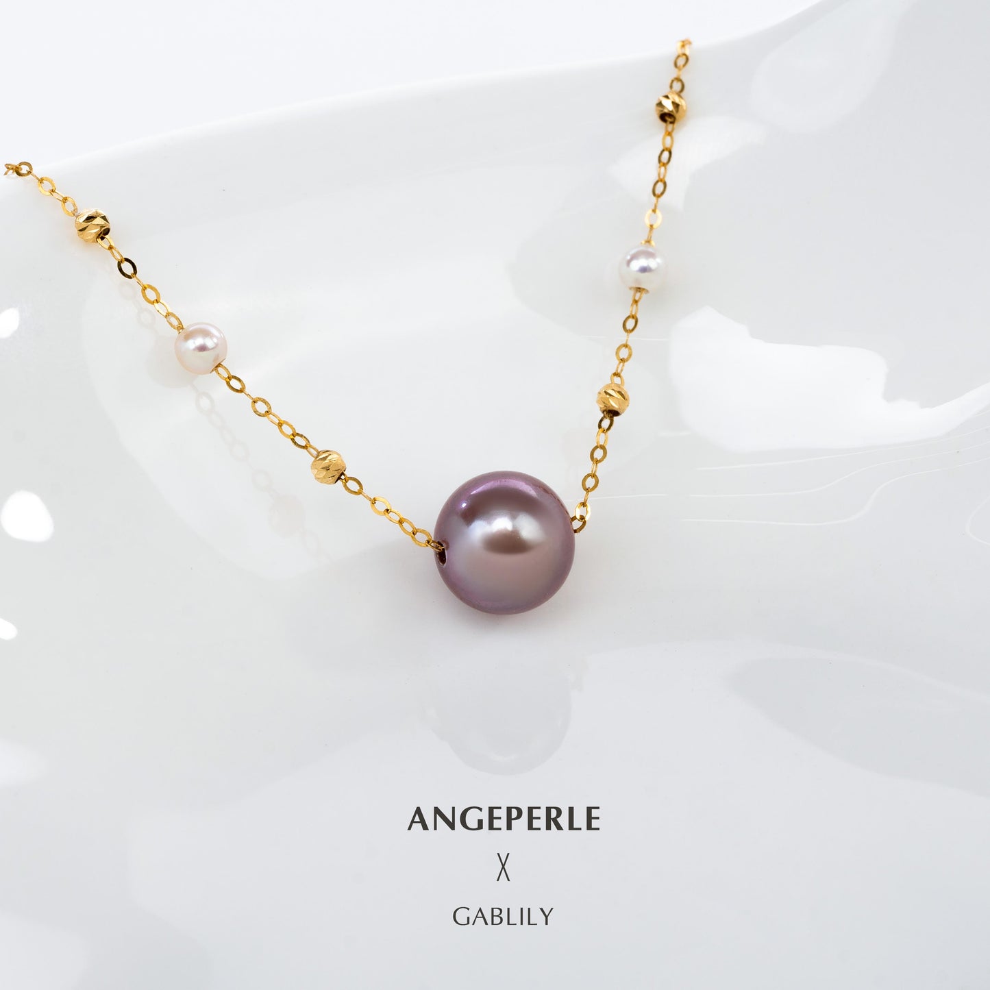 Combination Of Gablily Baby Pearl And Edison Purple Pearl Bracelet: 3-4/10-11mm Freshwater 18K Gold (TSJCY237)