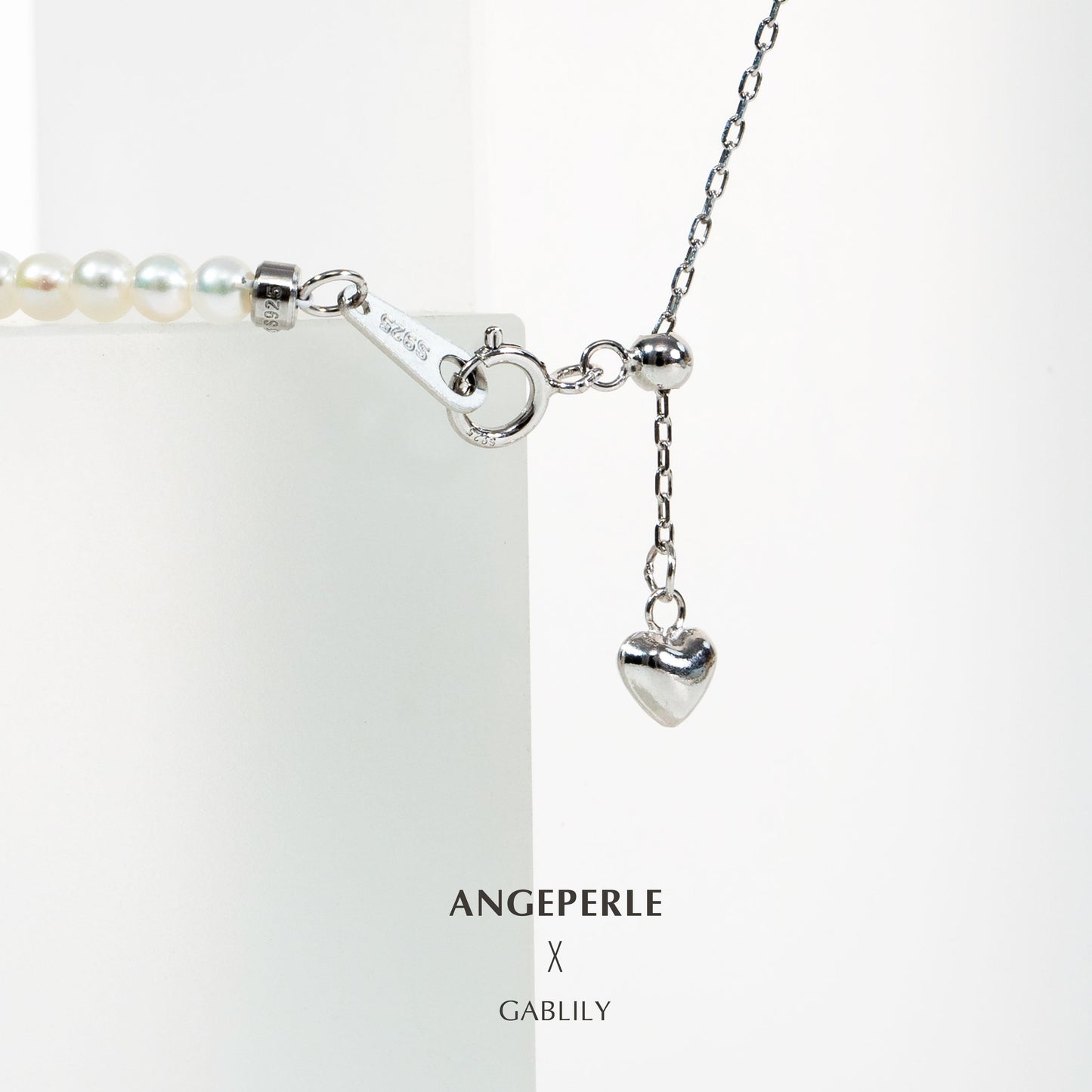 Gablily Baby Paerl Bracelet Heart Shape Adjustable Clasp：3-4mm Freshwater S925 Silver (TSJCY685)