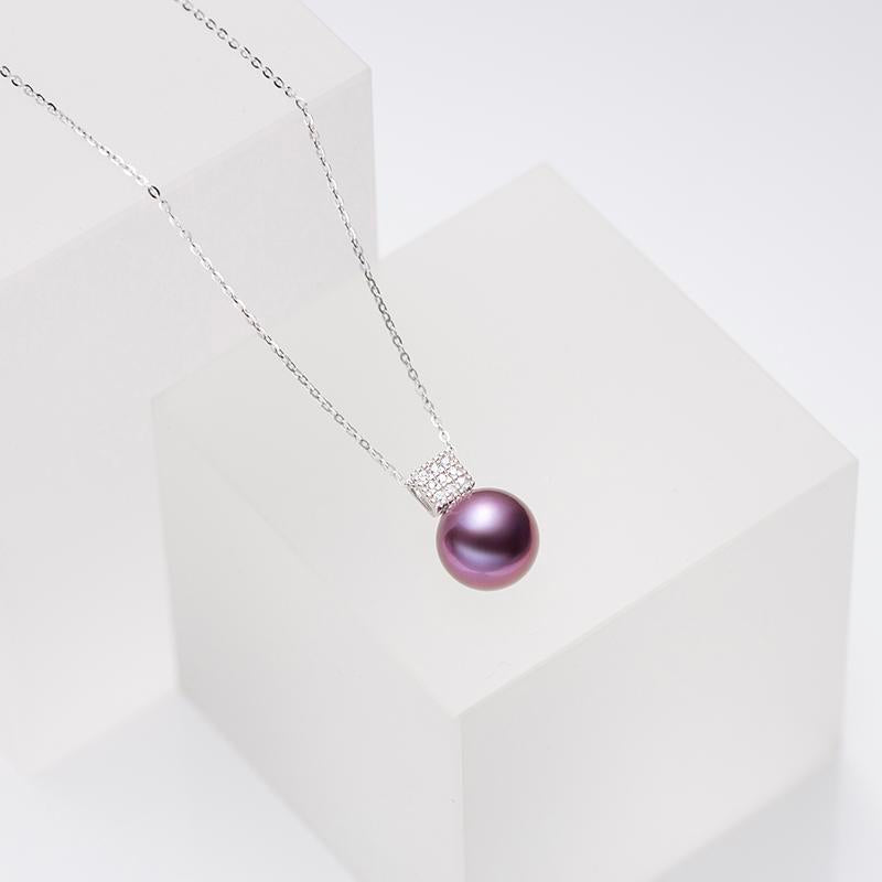 Edison Purple Pearl Elegant Pendant ：9-10mm Freshwater S925 Silver (tsjcy041)