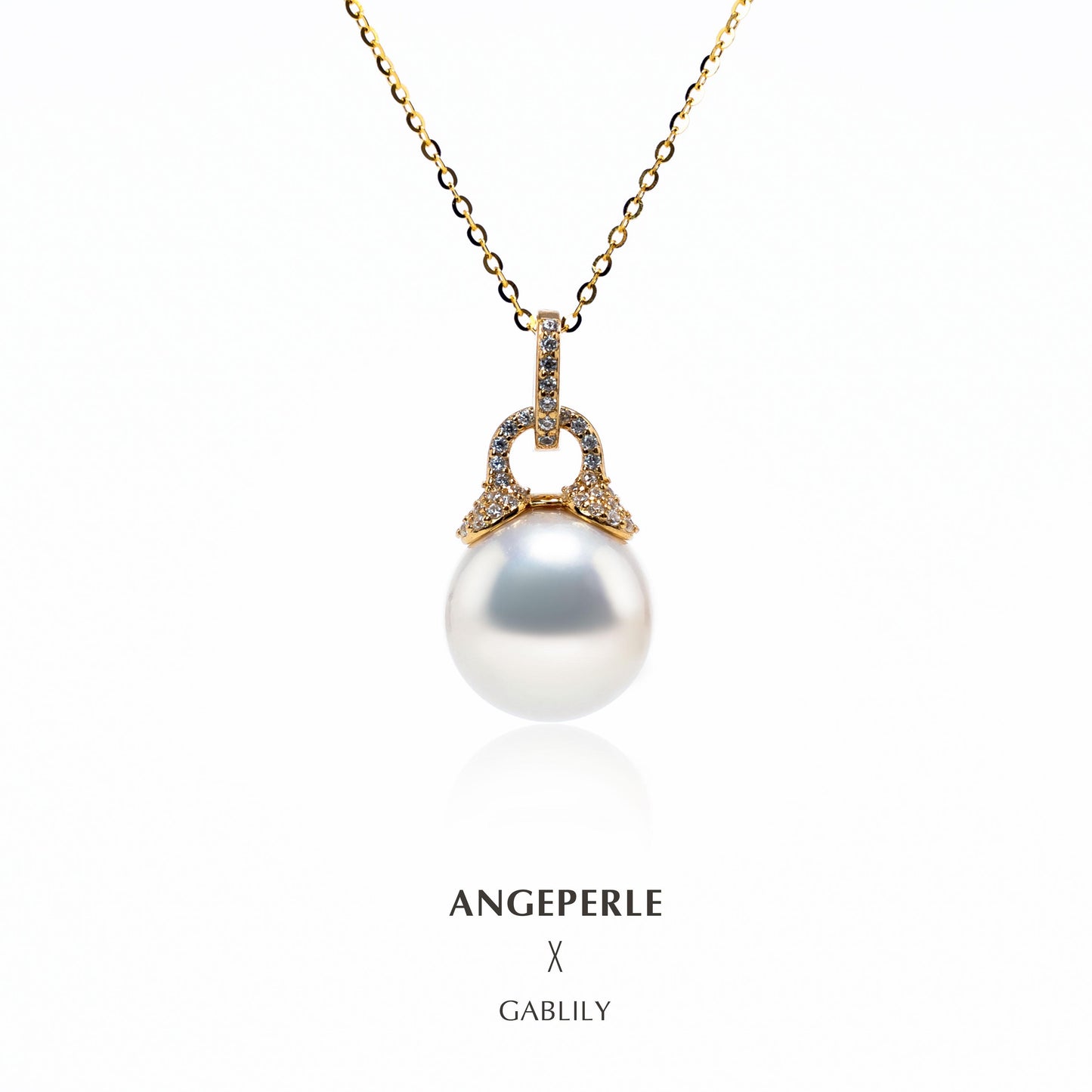 Gablily Omnipotent Clasp High Quality White Pearl Pendant: 12-13mm Freshwater S925 Silver (TSSLF20)