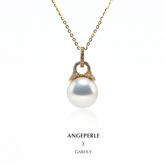 Gablily Omnipotent Clasp High Quality White Pearl Pendant: 12-13mm Freshwater S925 Silver (TSSLF20)