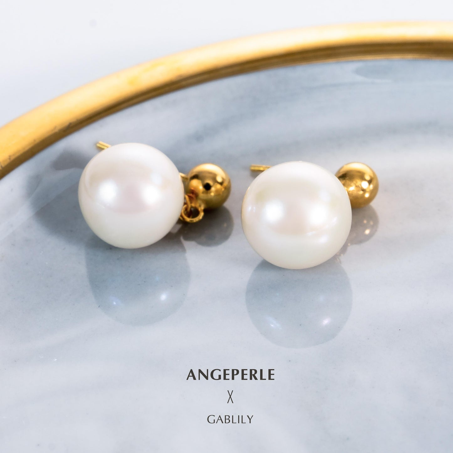 Gablily Classic Pearl Earrings: 11-12mm Freshwater S925 Silver (TSJCY759)