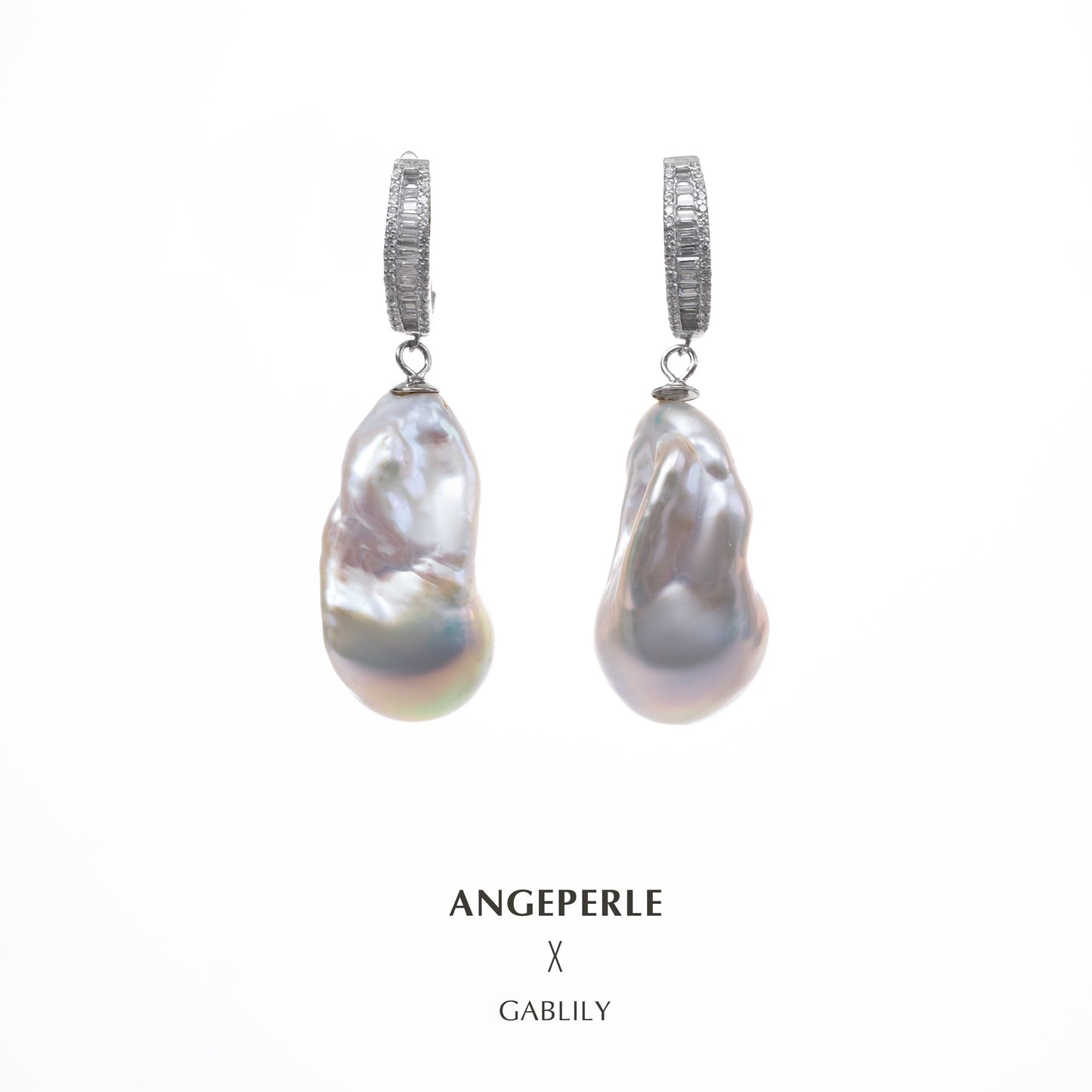 Baroque Freshwater Pearl Earrings with S925 Silver, 13-16mm by ANGEPERLE