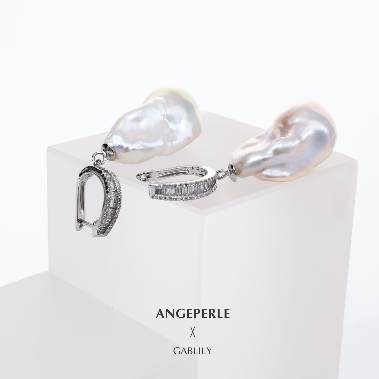 Baroque Freshwater Pearl Earrings with S925 Silver, 13-16mm by ANGEPERLE