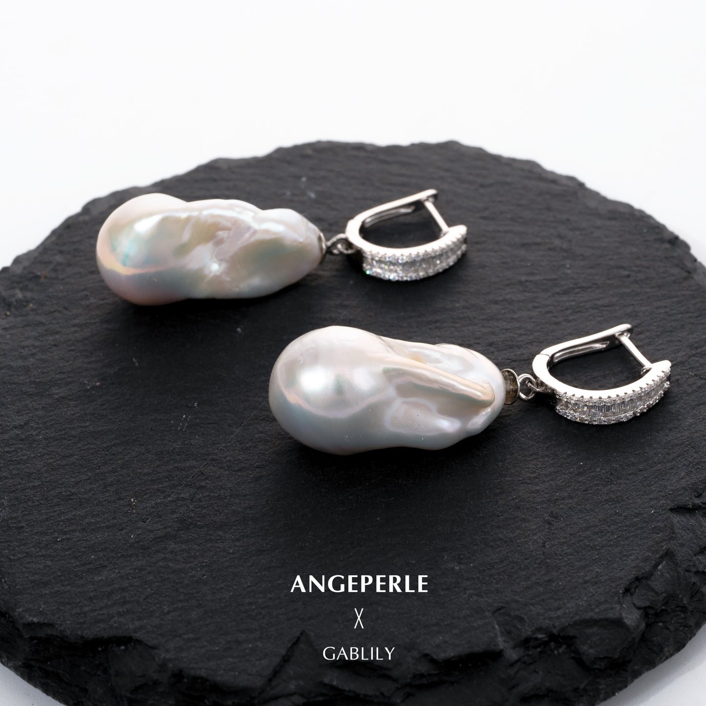 Baroque Freshwater Pearl Earrings with S925 Silver, 13-16mm by ANGEPERLE