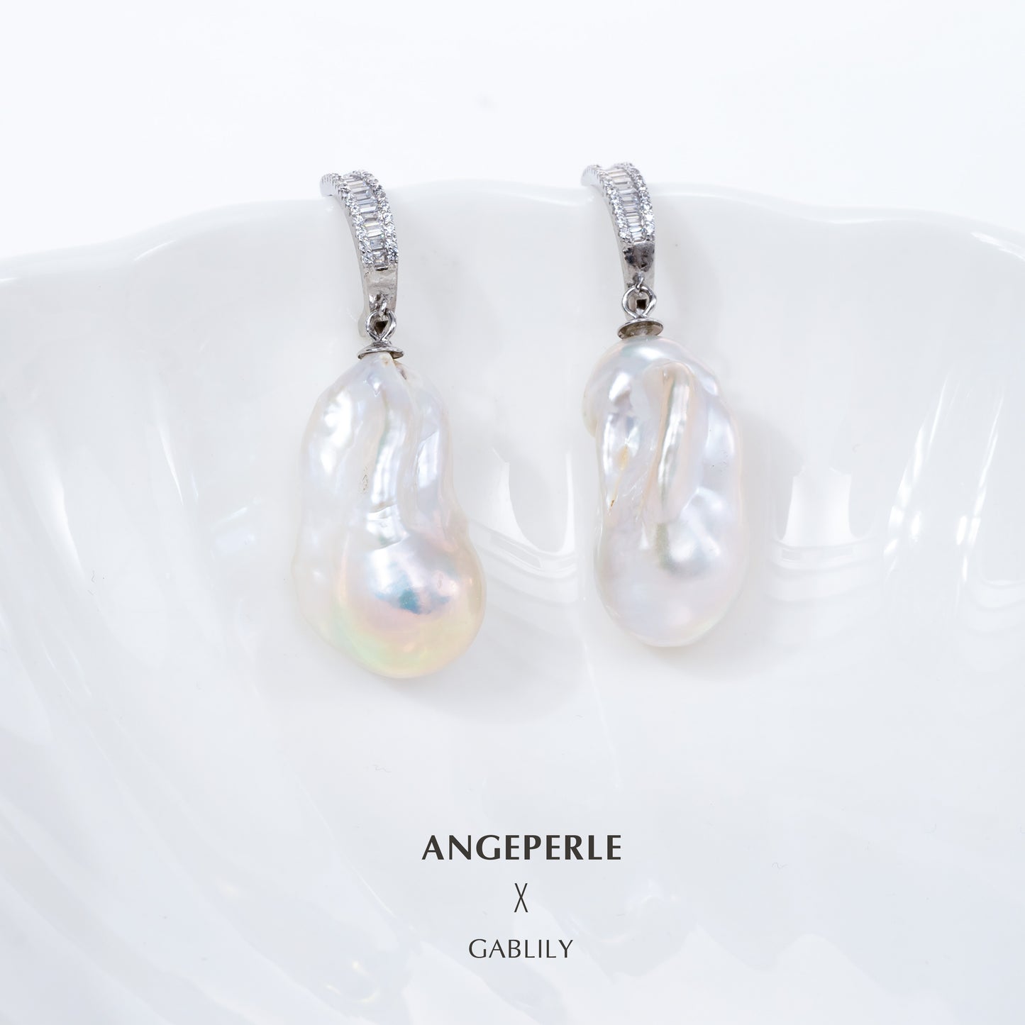 Baroque Freshwater Pearl Earrings with S925 Silver, 13-16mm by ANGEPERLE