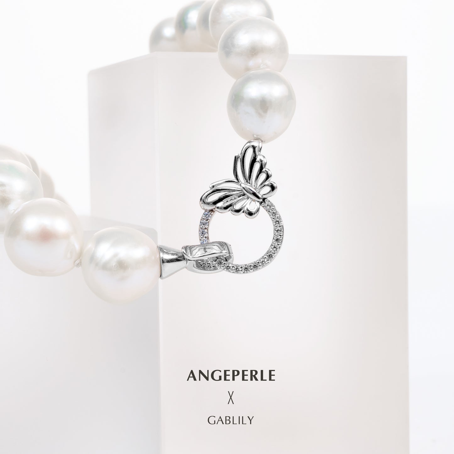 11-13mm Freshwater Baroque AK Pearl Necklace and Earring Jewelry Set in S925 Silver by ANGEPERLE