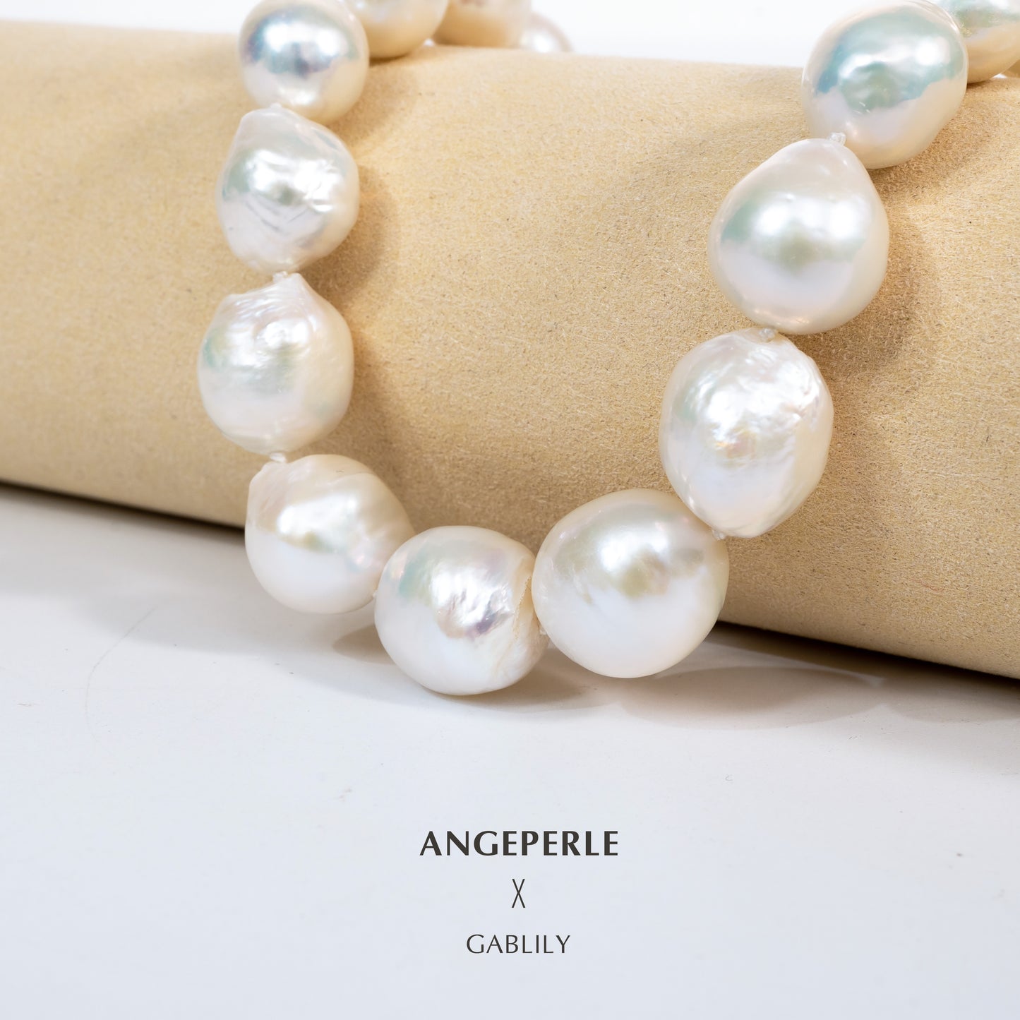 11-13mm Freshwater Baroque AK Pearl Necklace and Earring Jewelry Set in S925 Silver by ANGEPERLE