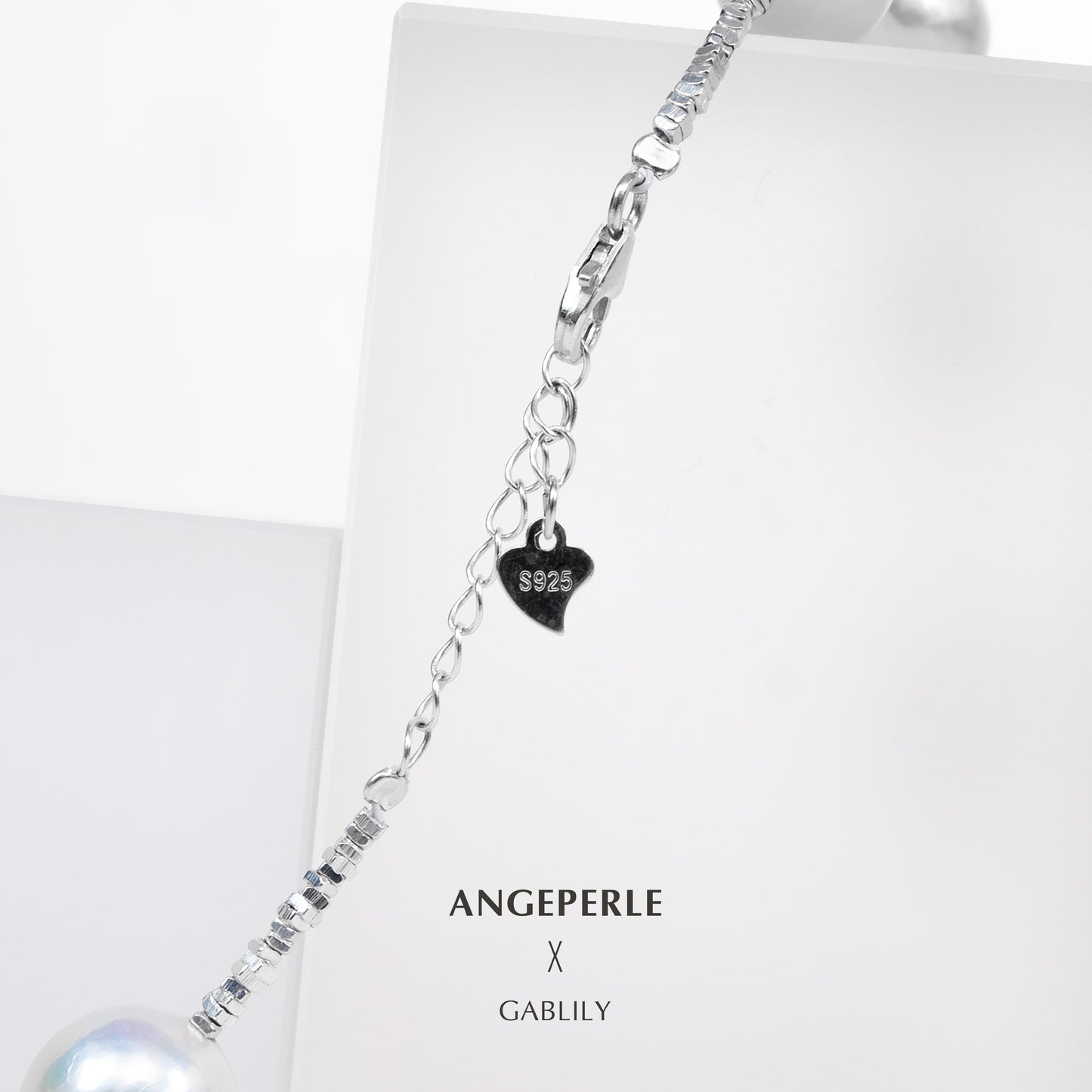 S925 Silver Tin Cup Necklace with Baroque Freshwater AK Pearls, 11-13mm by ANGEPERLE