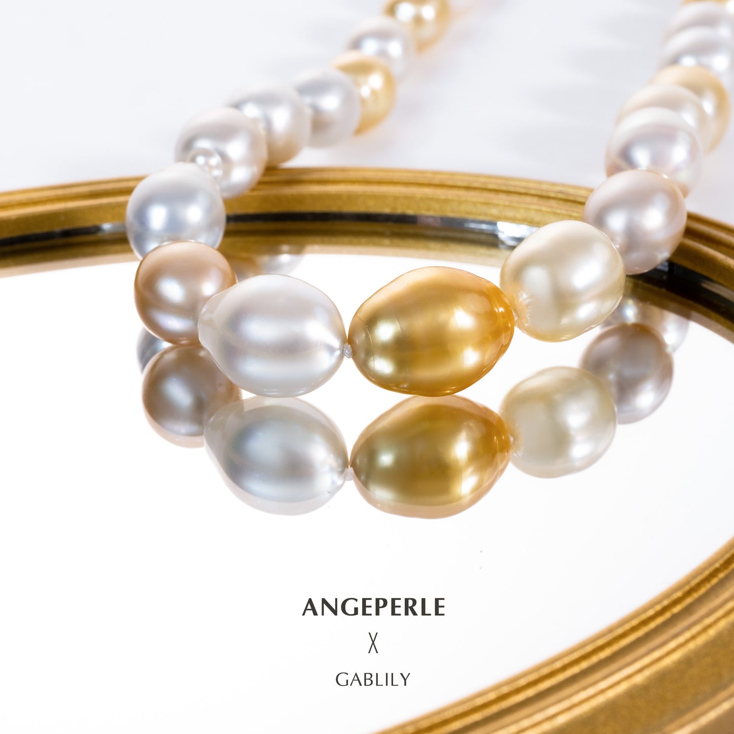 Baroque Combination Of Australian White Pearls And South Sea Golden Pearls: 9-12mm Seawater S925 Silver (TSAW076)