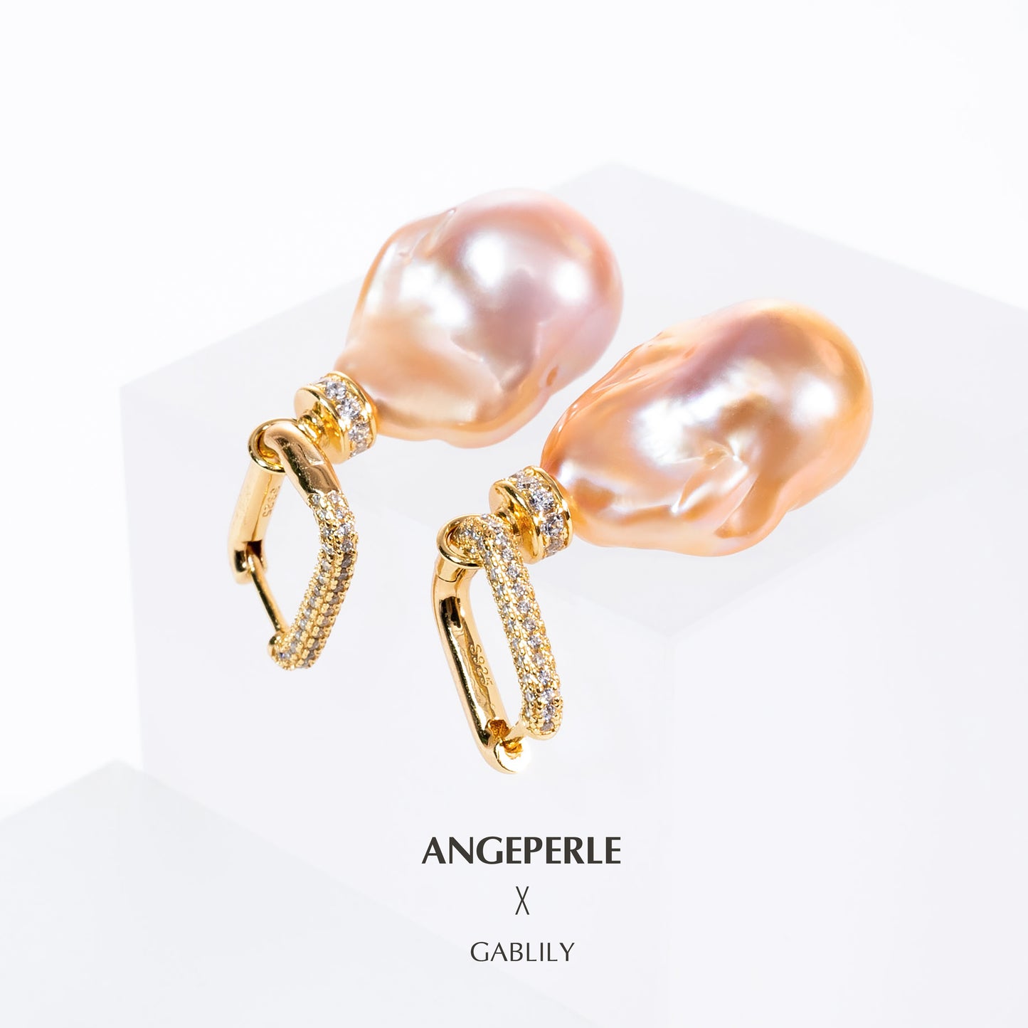 S925 Silver Baroque Freshwater Pearl Earrings in Rare Deep Pink by ANGEPERLE