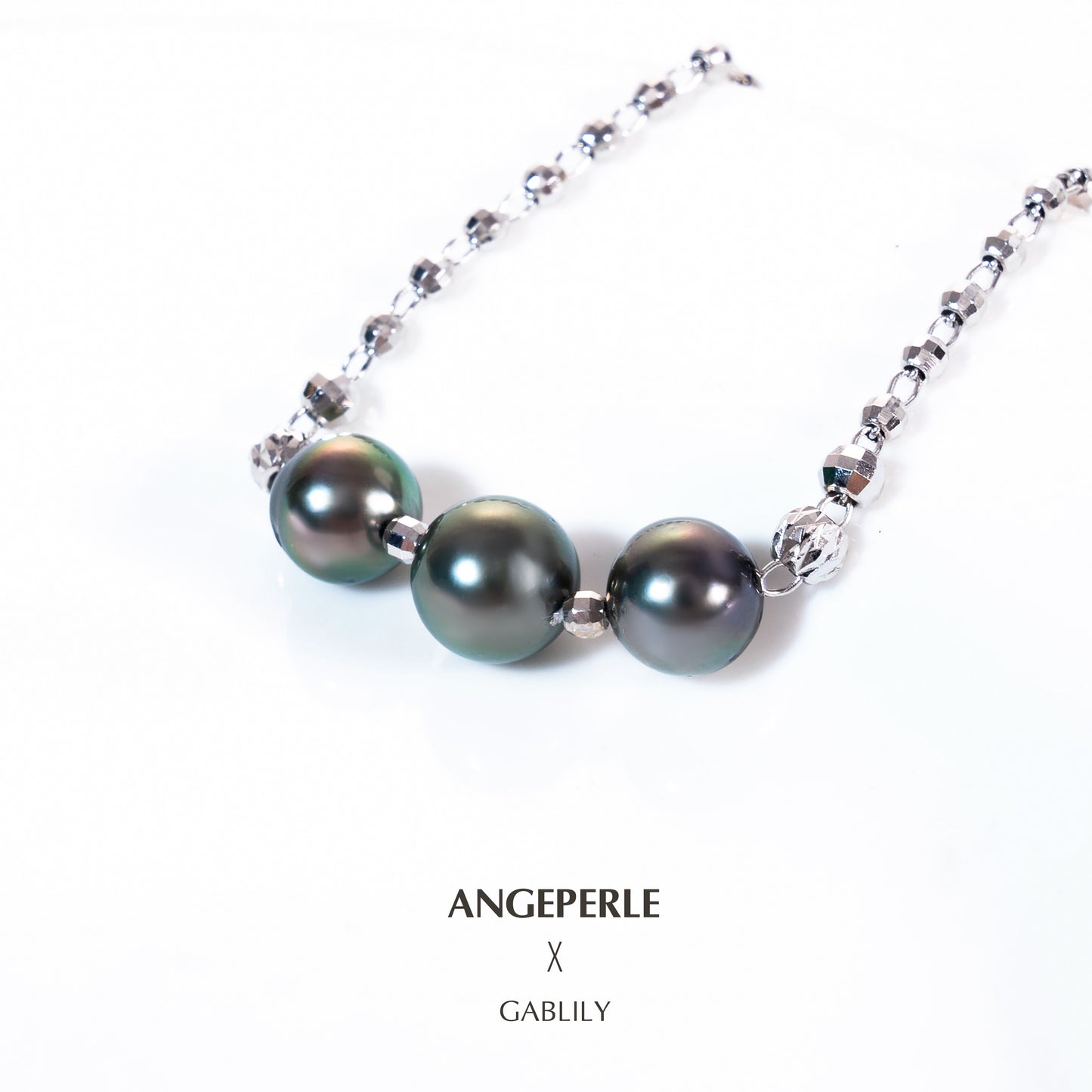 Tahitian Sea Pearl Bracelet with S925 Silver, 8-9mm Pearls by ANGEPERLE