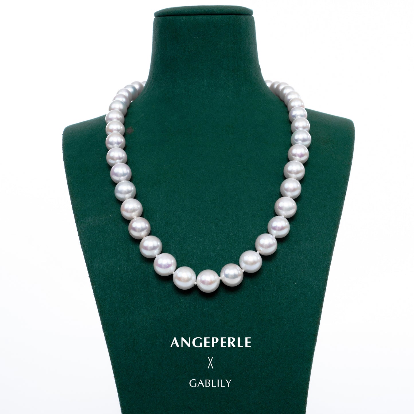 Gablily High Quality White Necklace Classic Points Gold Label: 9-11mm Freshwater 18K Gold (zpgy144)