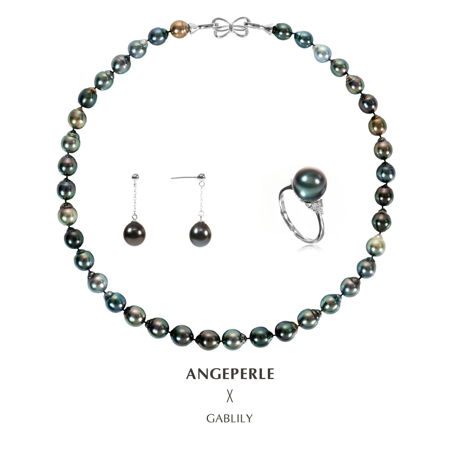 S925 Tahitian Pearl Jewelry Set TSJCY357