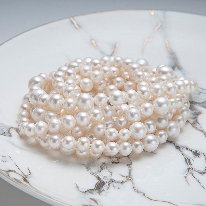 Elegant 63-inch Long Freshwater Pearl Necklace by ANGEPERLE