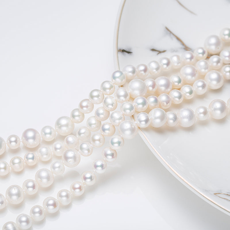 Elegant 63-inch Long Freshwater Pearl Necklace by ANGEPERLE