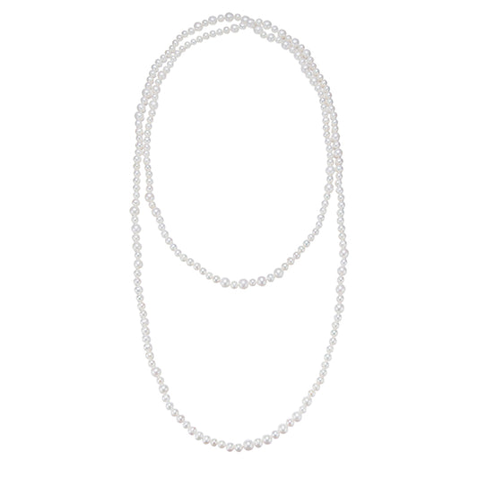 Elegant 63-inch Long Freshwater Pearl Necklace by ANGEPERLE