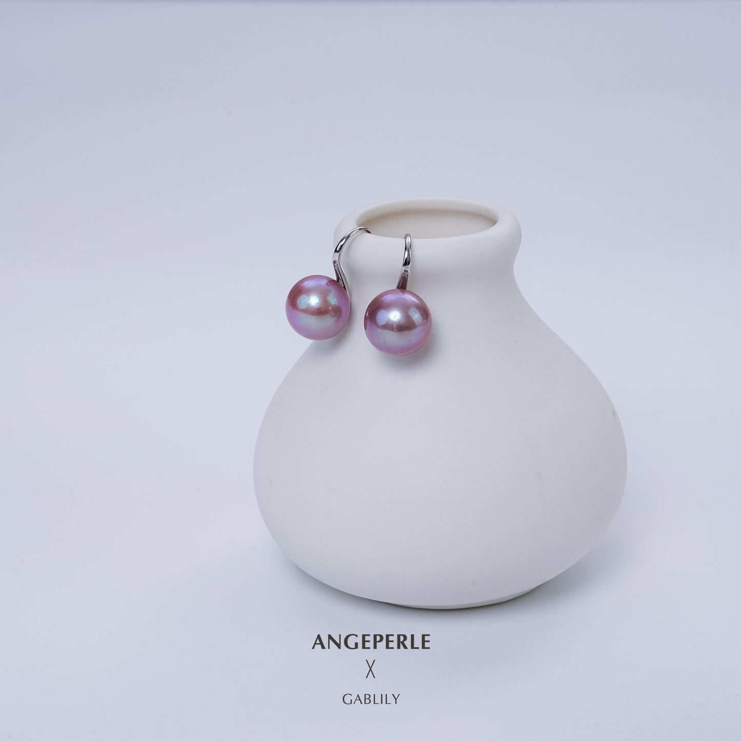 Edison Purple High Quality Large Size Pearl Earrings In High Heel Shape: 11-12mm Freshwater S925 Silver (ZPZL025)