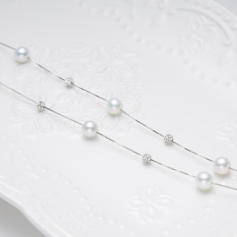 Starry Sky Design Pearl Necklace Big And Small Beans：7-8mm Freshwater S925 Silver (tSSz130)