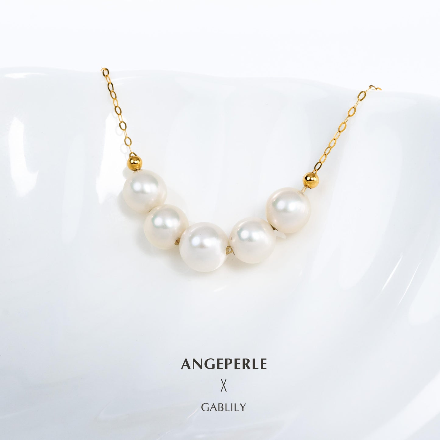 Gablily High Quality Smile Pearl Pendant: 6.5-7.5mm Freshwater 18K Gold (TSGY1118)