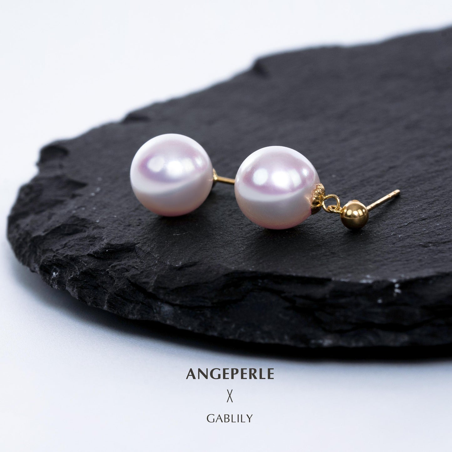 Akoya Pink Pearl Earrings Big Size Flexible: 8-9mm Seawater 18K Gold (TSGY021)