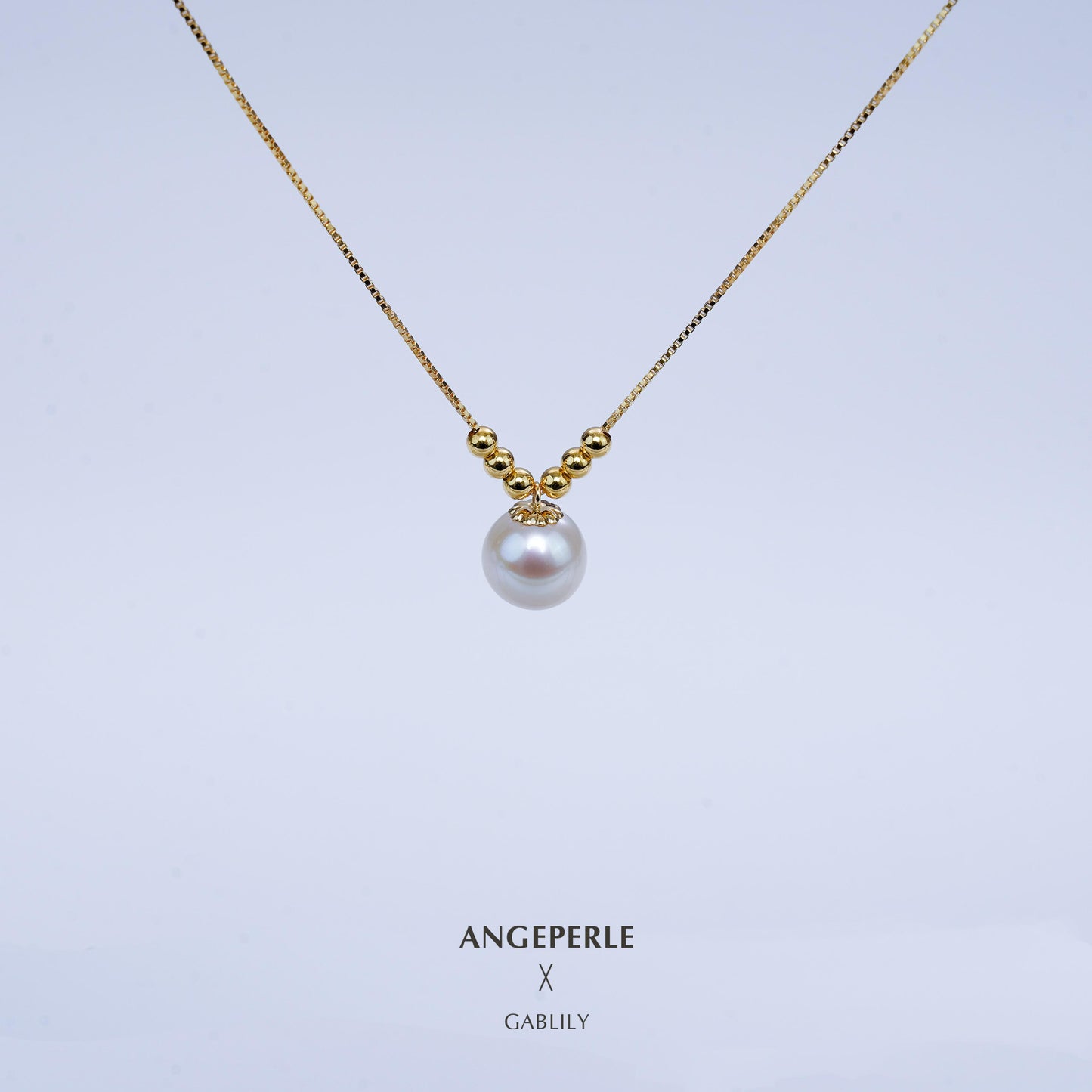 Gablily 6+1 White Pearl Pendant: 8-9mm Freshwater 18k Gold Beans + Free S 925 Silver Chain (zpjcy116)