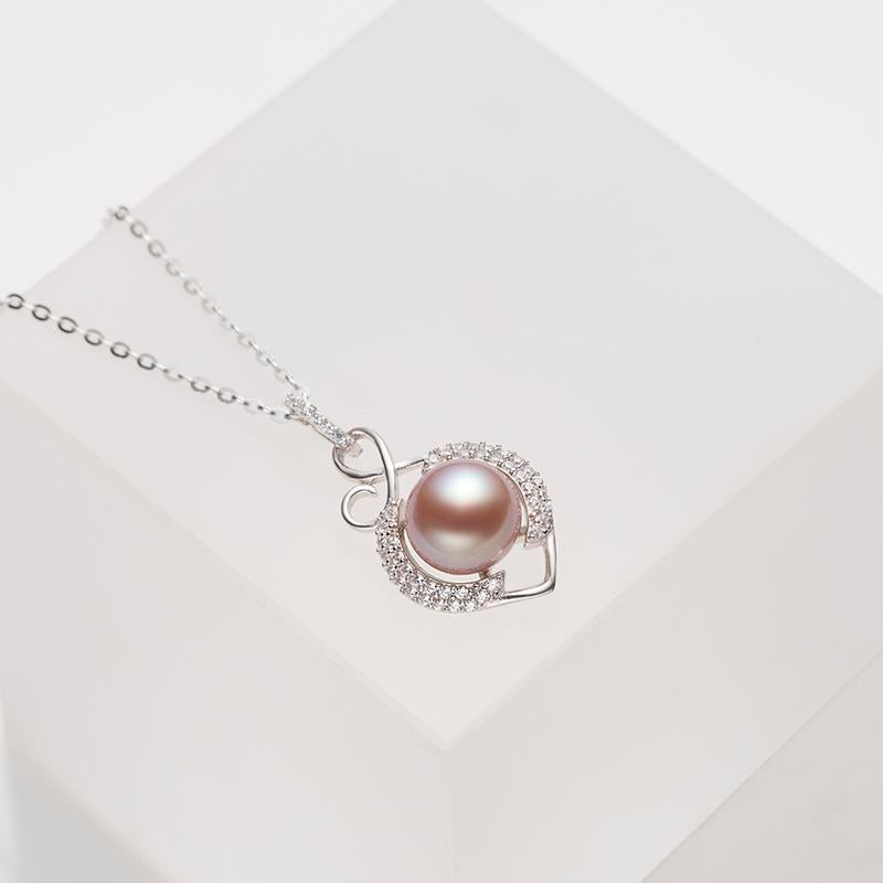 Designer Edison Purple Pearl Pendant ：8-8.5mm Freshwater S925 Silver (TSJY027)