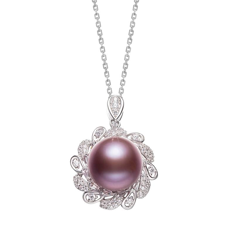 Designer Edison Purple Pearl Pendant : 10-11mm Freshwater S925 Silver (tsxx166)