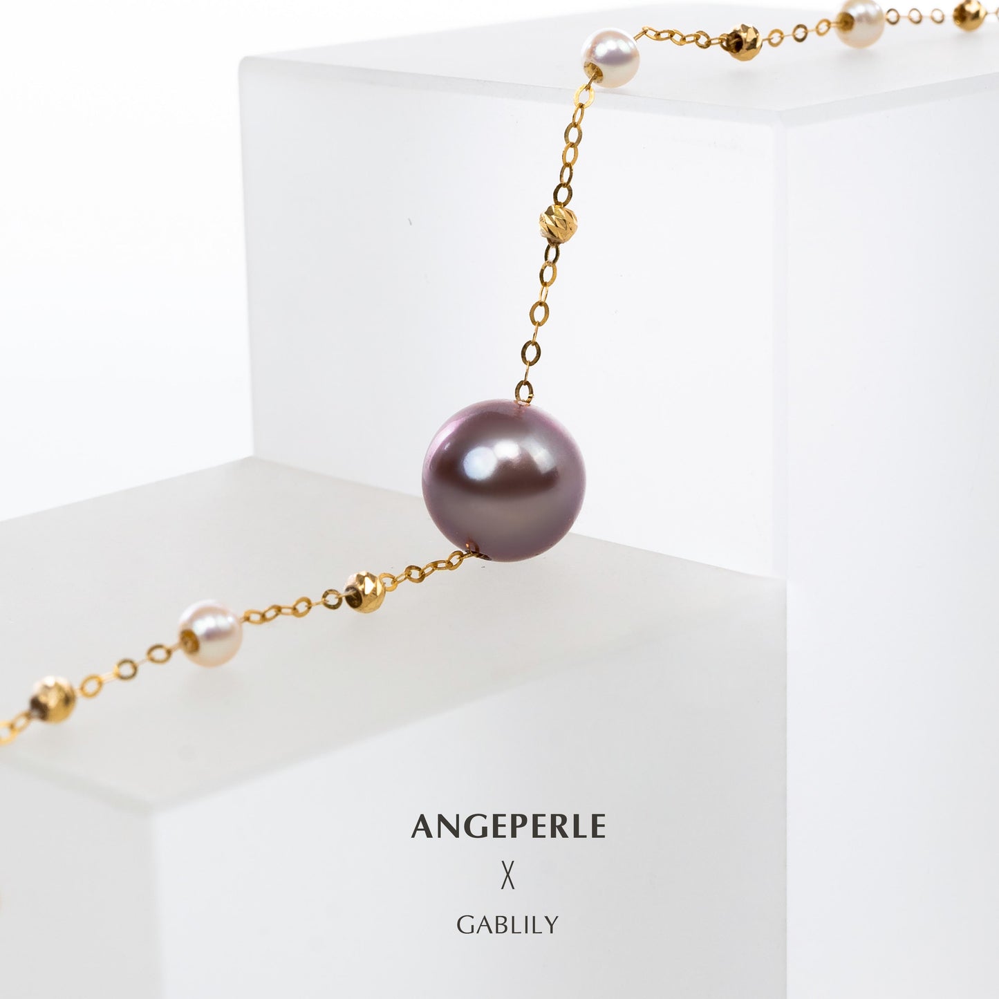 Combination Of Gablily Baby Pearl And Edison Purple Pearl Bracelet: 3-4/10-11mm Freshwater 18K Gold (TSJCY237)