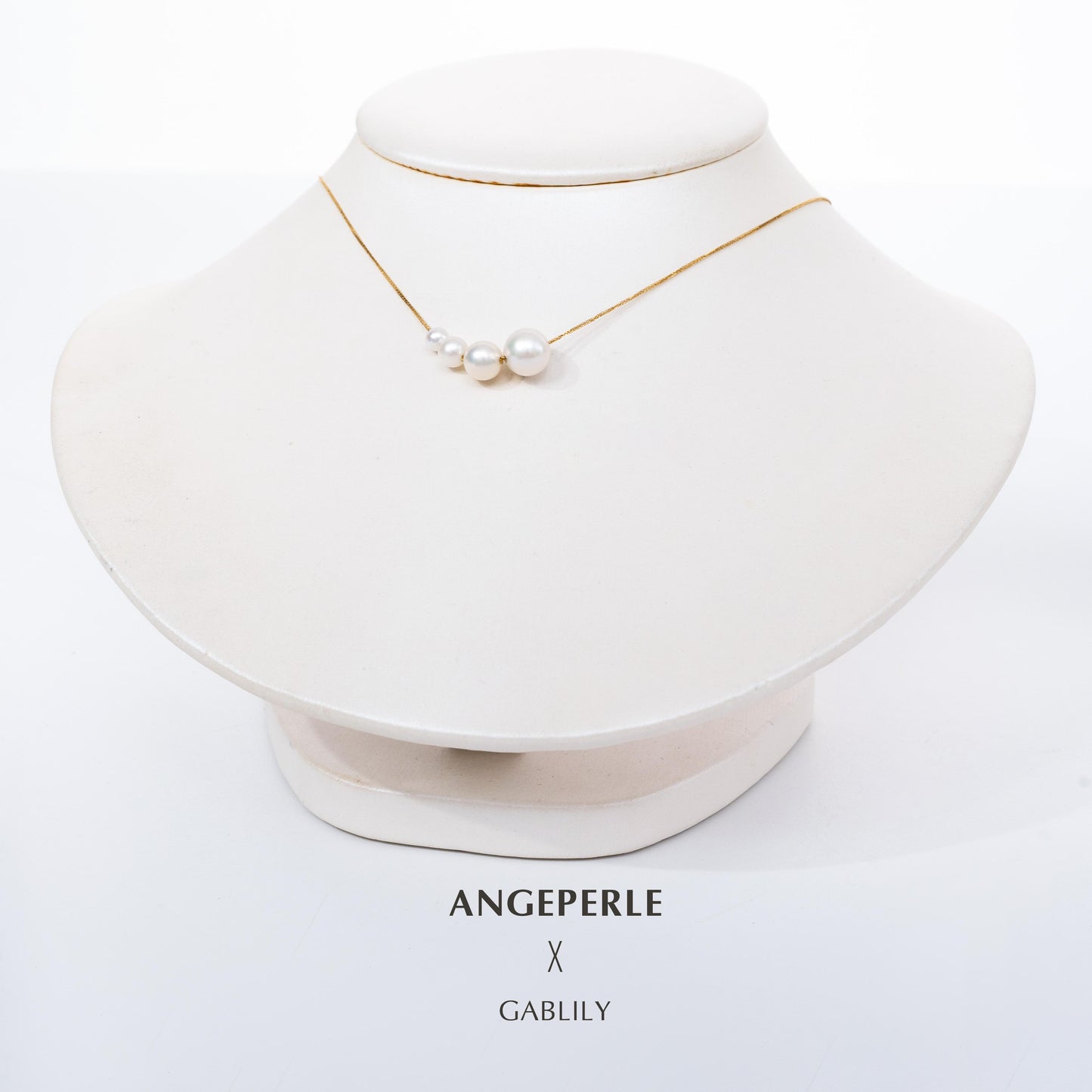 Gablily Smile Gradient Pearl Necklace: 4-5/5-6/6-7/8-9mm Freshwater 18K Gold (TSGY1224)