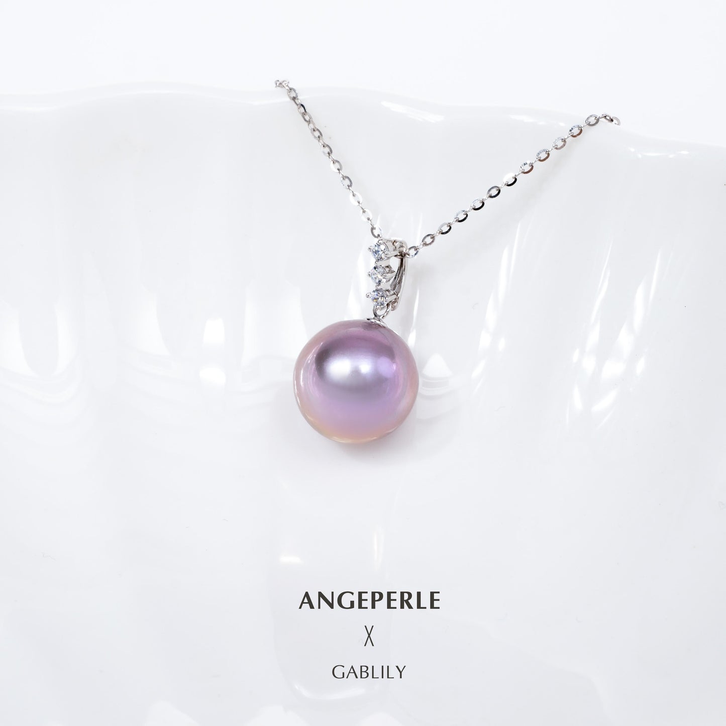 Big Size Edison Purple Pearl Pendant：12-13mm Freshwater 18K Gold Clasp And S925 Chain (TSJCY296)