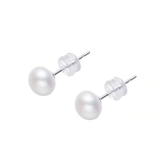 Simple Everyday Style Pearl Earrings：6-7mm Freshwater S925 Silver (HY001)