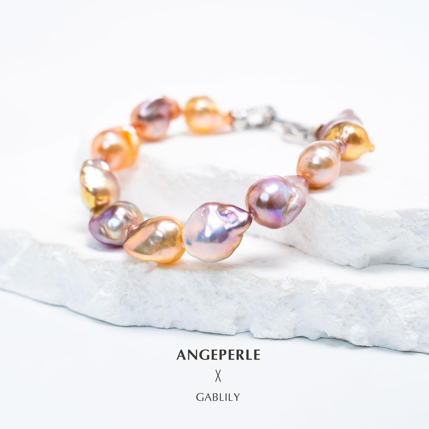 Candy Color Metallic Baroque Pearl Bracelet Figure 8 shaped Clasp：10-13mm Freshwater S925 Silver (TSJCY941)