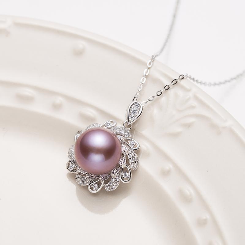 Designer Edison Purple Pearl Pendant : 10-11mm Freshwater S925 Silver (tsxx166)