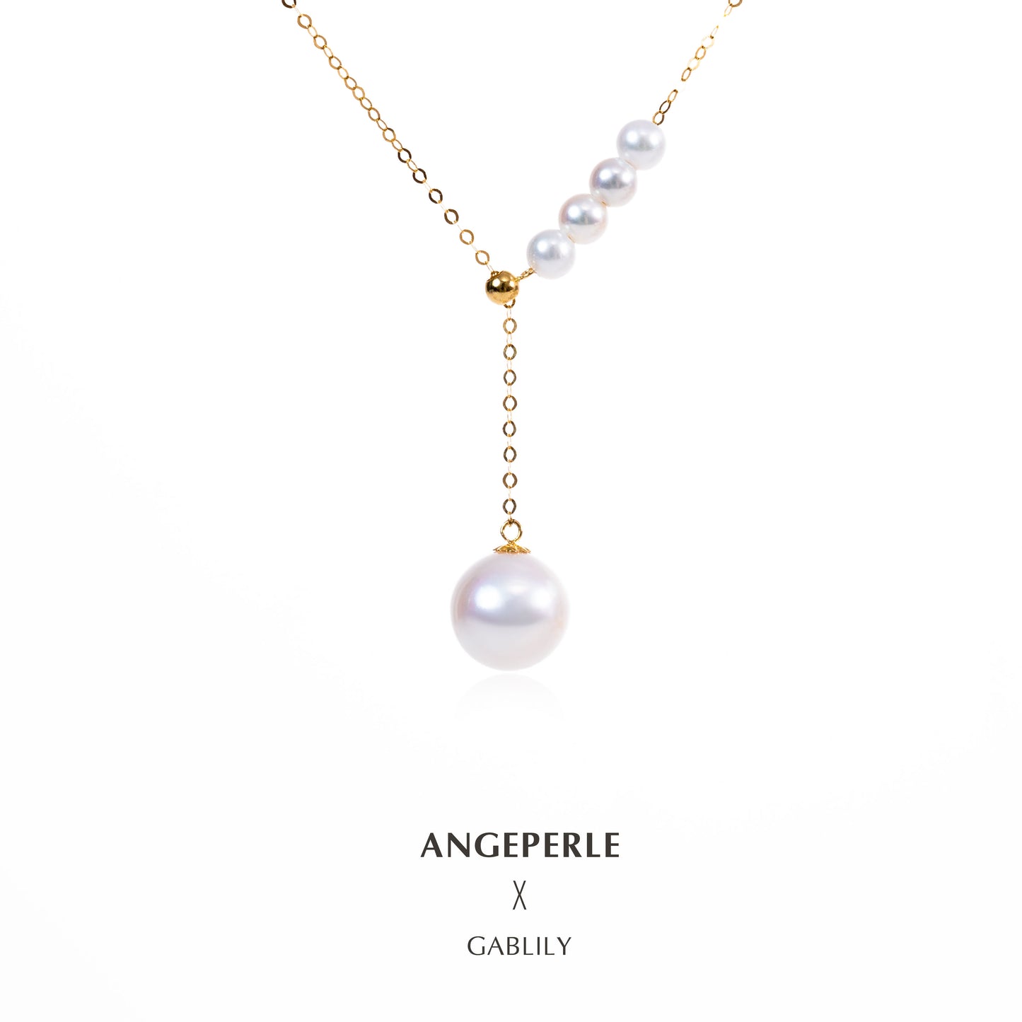 High Quality Large And Small Pearl Design Y-Shaped Adjustable Pearl Necklace: 4-5/9-10mm Freshwater 18K Gold (TSJCY732)