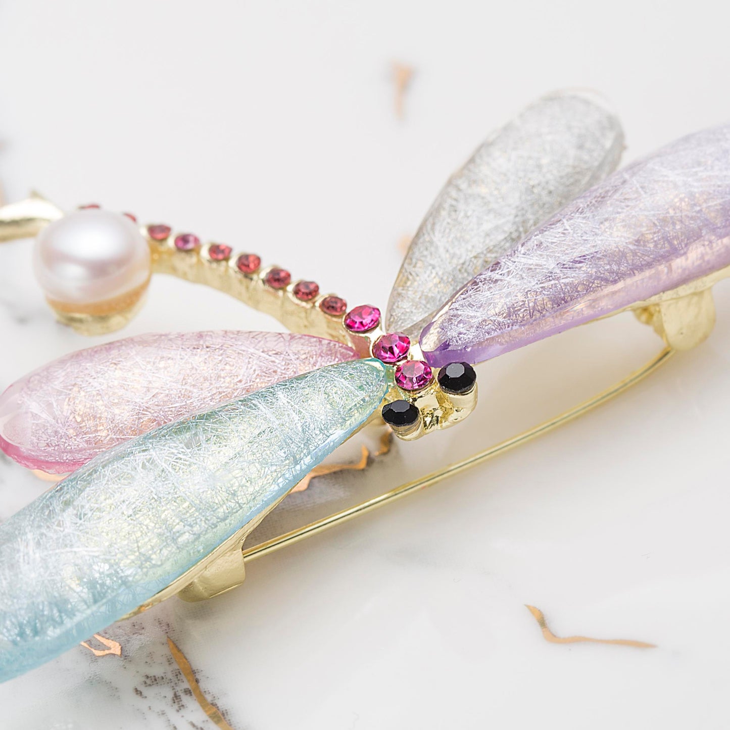 Colorful Dragonfly Pearl Brooch Welfare Products：7-8mm Freshwater Alloy (TSBJ070)