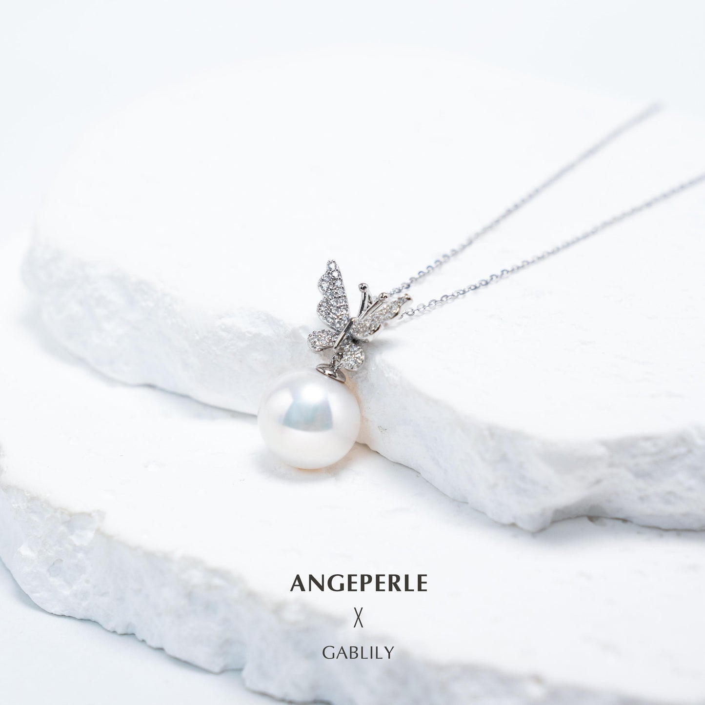 Gablily Butterfly Pearl Pendant：12-13mm Freshwater S925 Silver (TSSLF31)