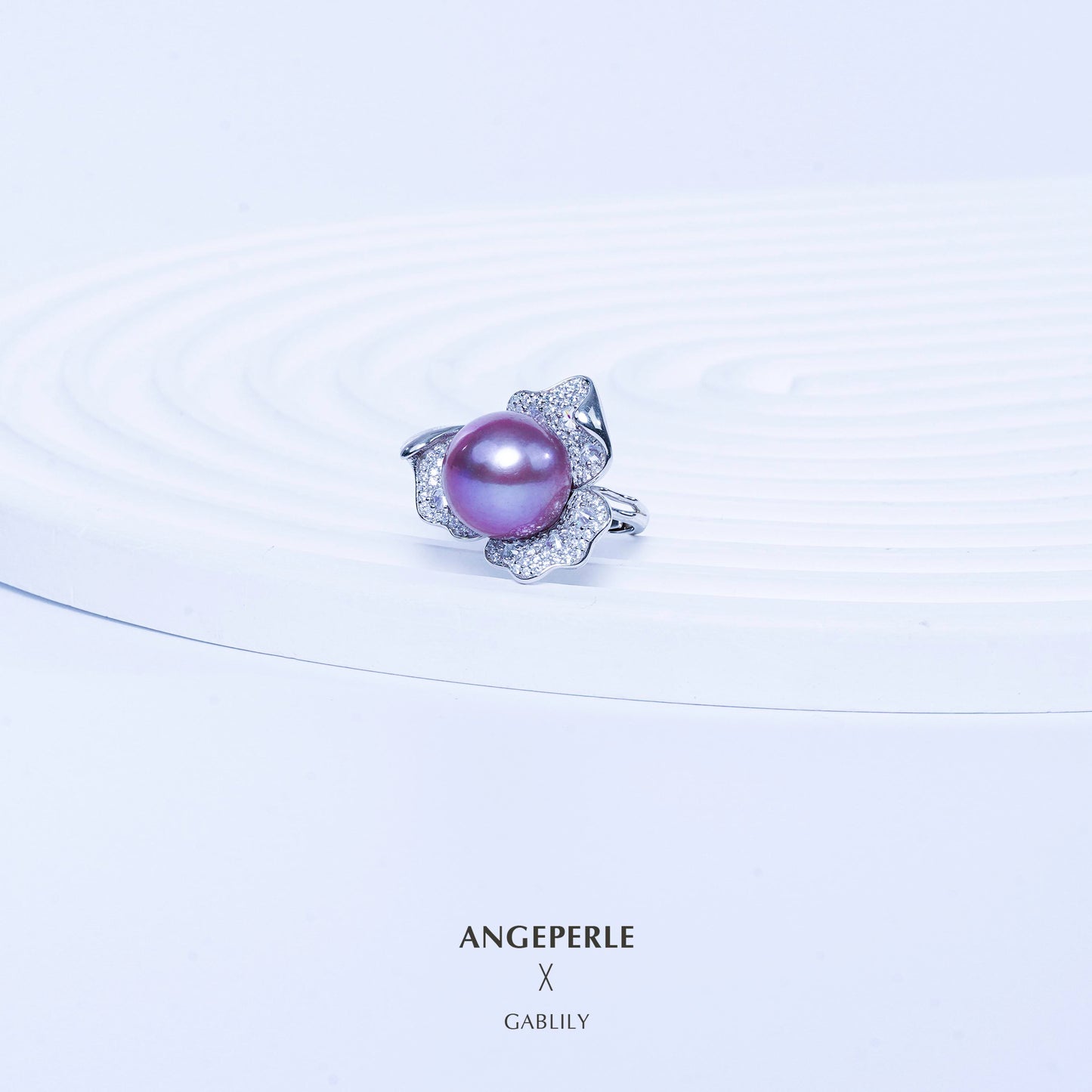 Petal Edison Purple Pearl Ring ：13-14mm Freshwater S925 Silver (zpjcy071)