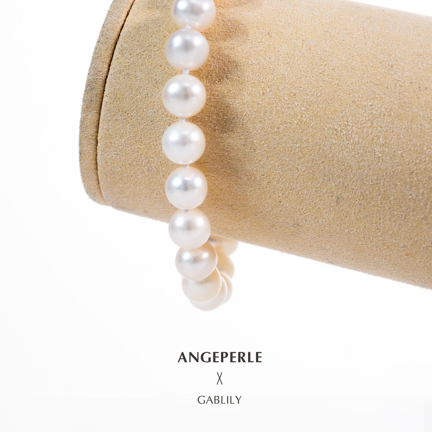 Gablily White Pearl Love Bracelet: 7.3-8.3mm Freshwater S925 Silver (TSJCY742)