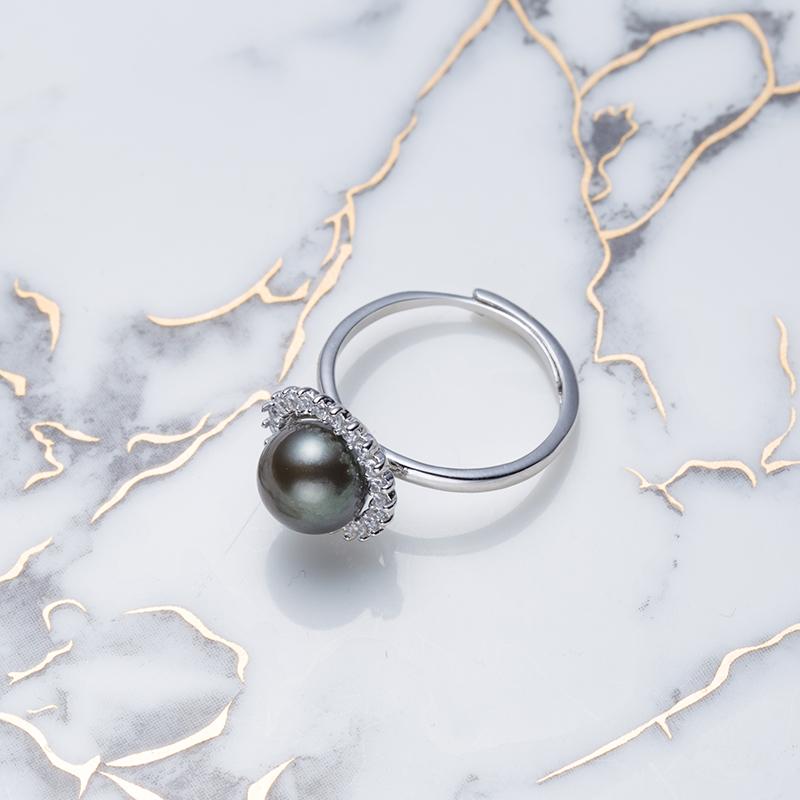 Sunflower Tahitian Ring: 10mm Seawater Pearls S925 Sliver (SZJY001)