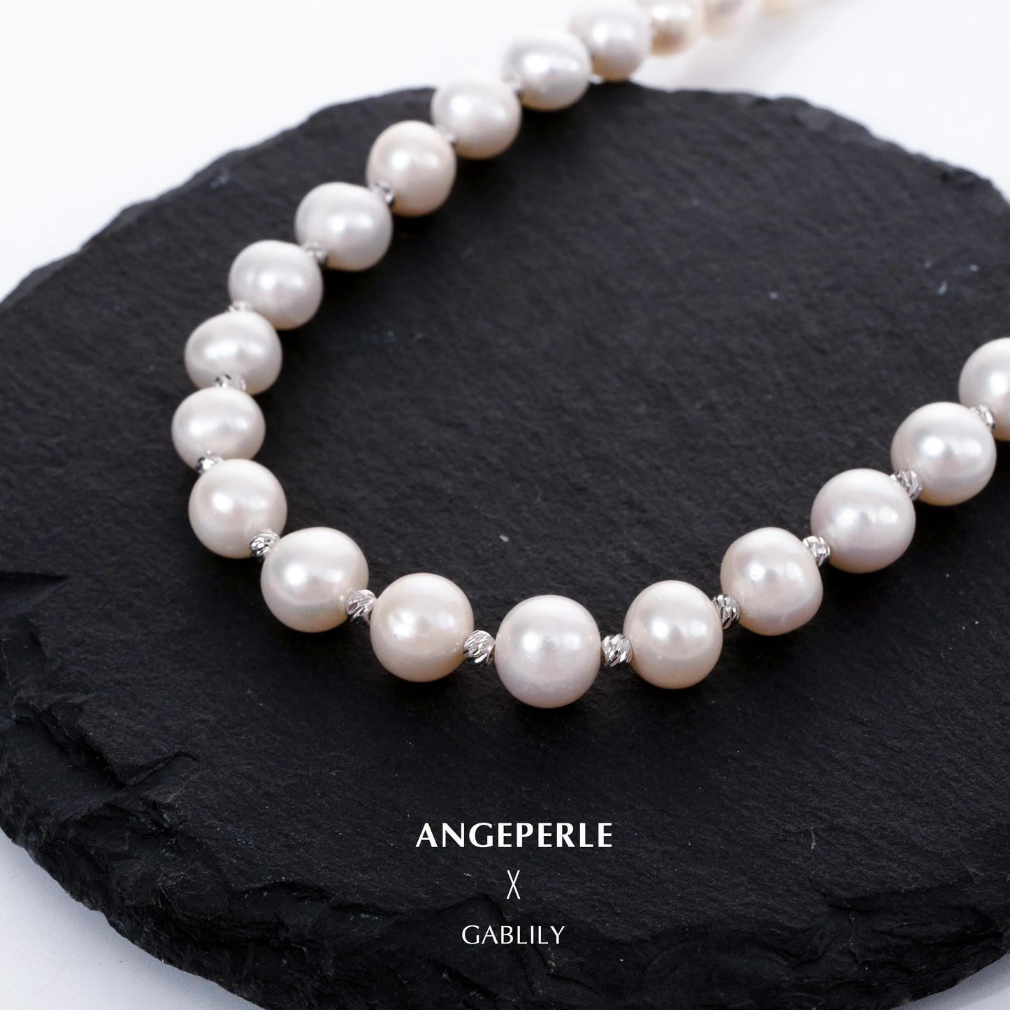 Figure 8 Clasp Pearl Necklace And Two Pearl Bracelets Length 95cm One Piece For Multiple Wears: 7-8mm Freshwater Alloy (TSAW041)