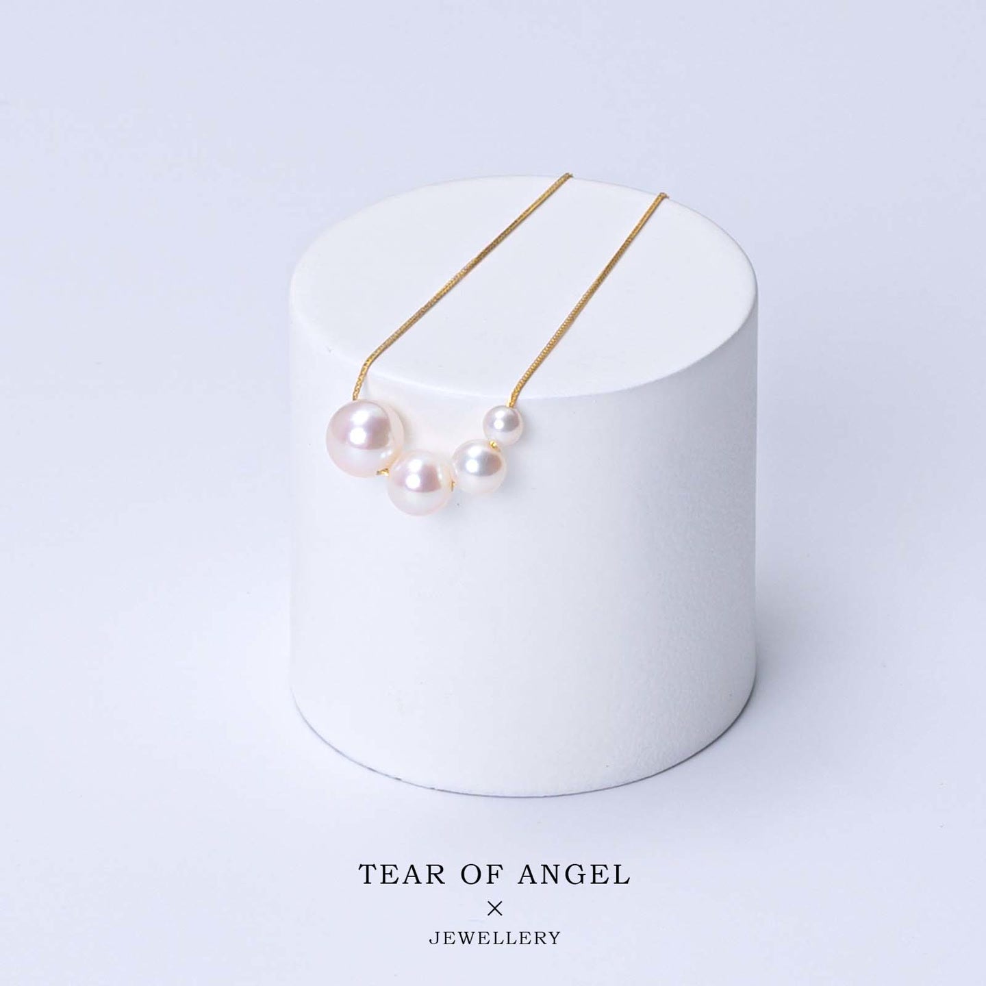 Gablily Smile Gradient Pearl Necklace: 4-5/5-6/6-7/8-9mm Freshwater 18K Gold (TSGY1224)