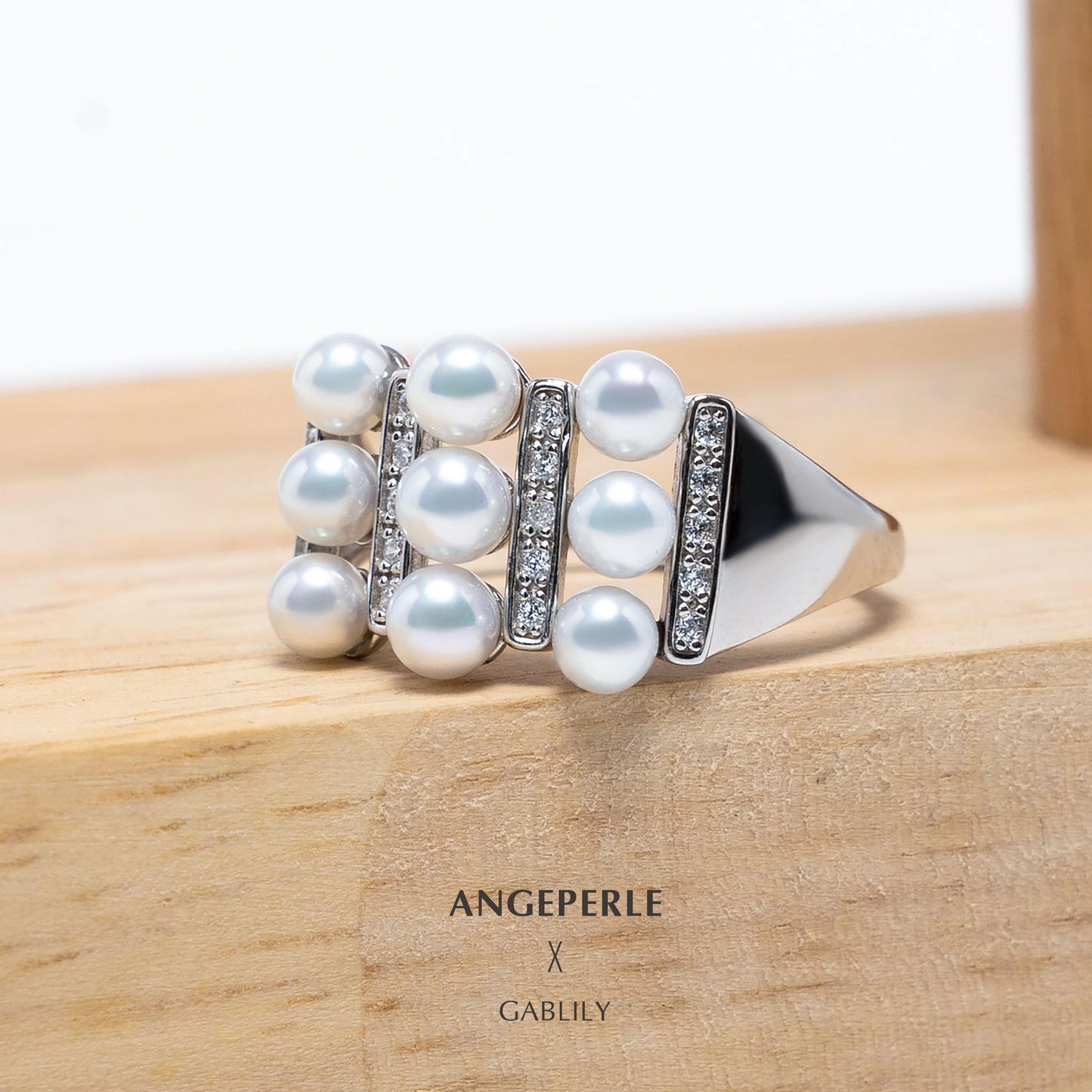 Gablily White Baby Pearl Ring: 3-4mm Freshwater S925 Silver (TSSLF01)