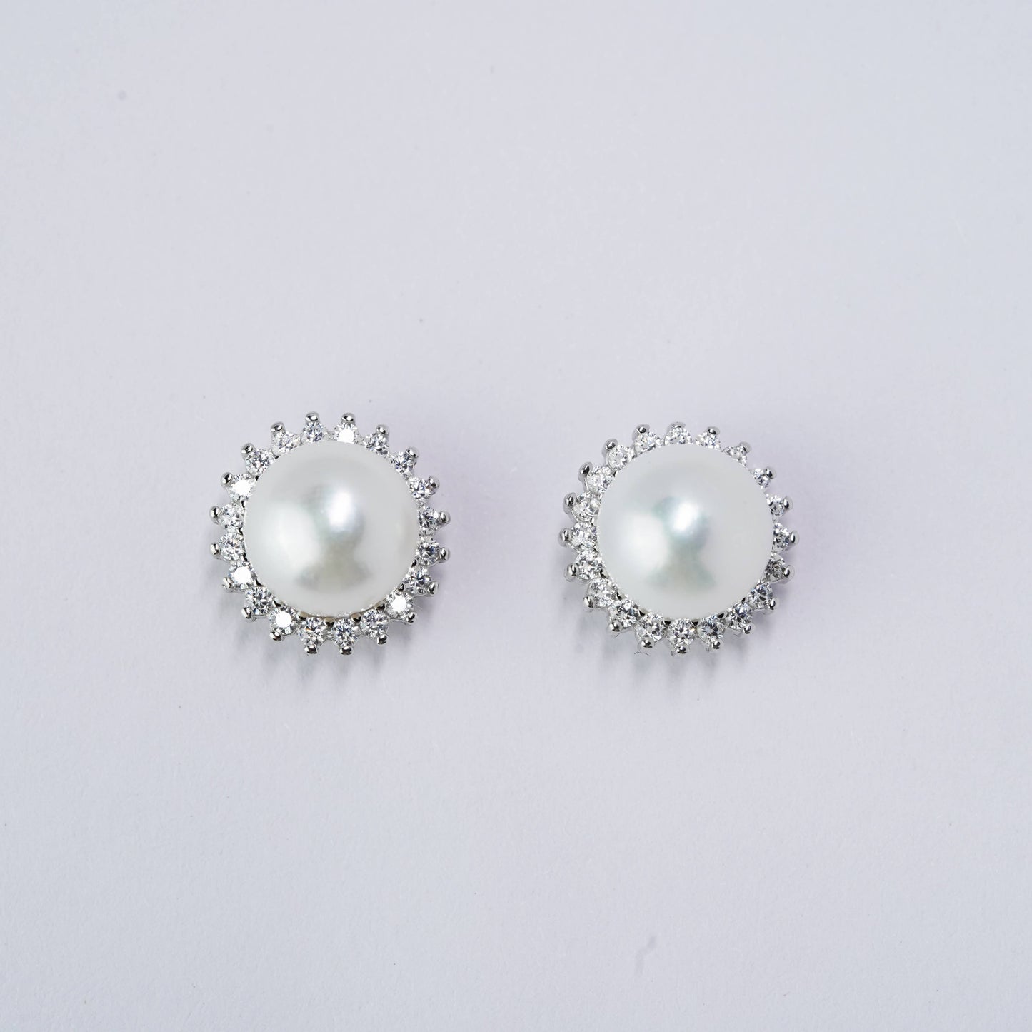 Sunflower Pearl Earrings ：8-9mm Freshwater S925 Silver (TSBJ026)