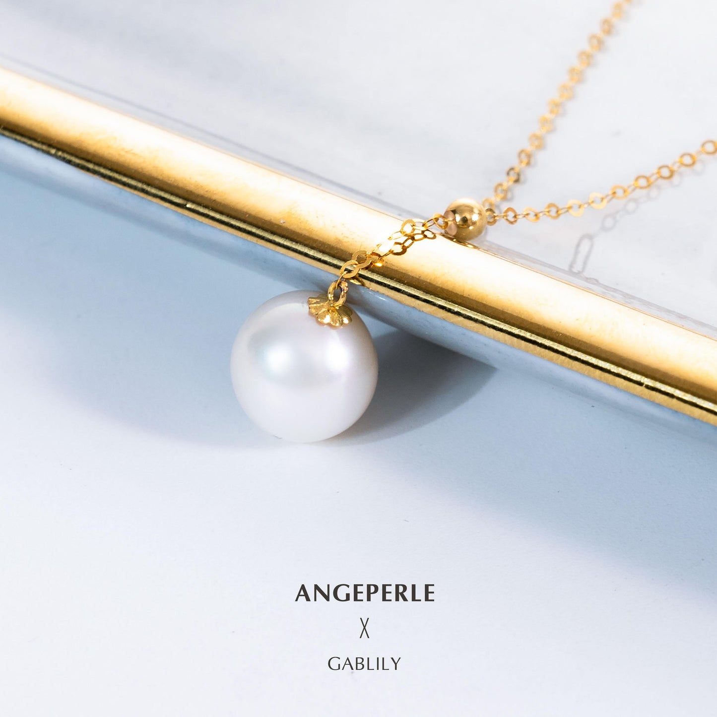 CGRL Certificate Gablily Y Chain Pearl Pendant: 9-10mm Freshwater 18K Gold Chain (TSJCY724)